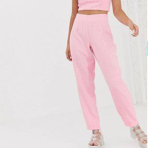 Reclaimed Vintage Tailored Pants in Pink Boucle size 6